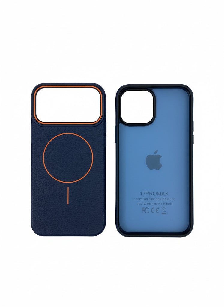 Soft leather shell plain skin MagSafe case