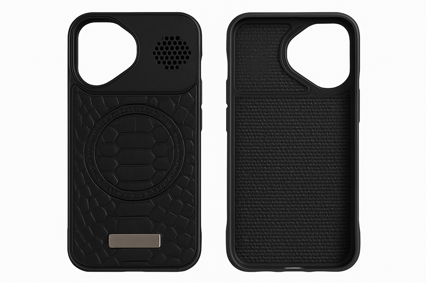 Metal frame Crocodile Leather Print MagSafe Case - Colours Available