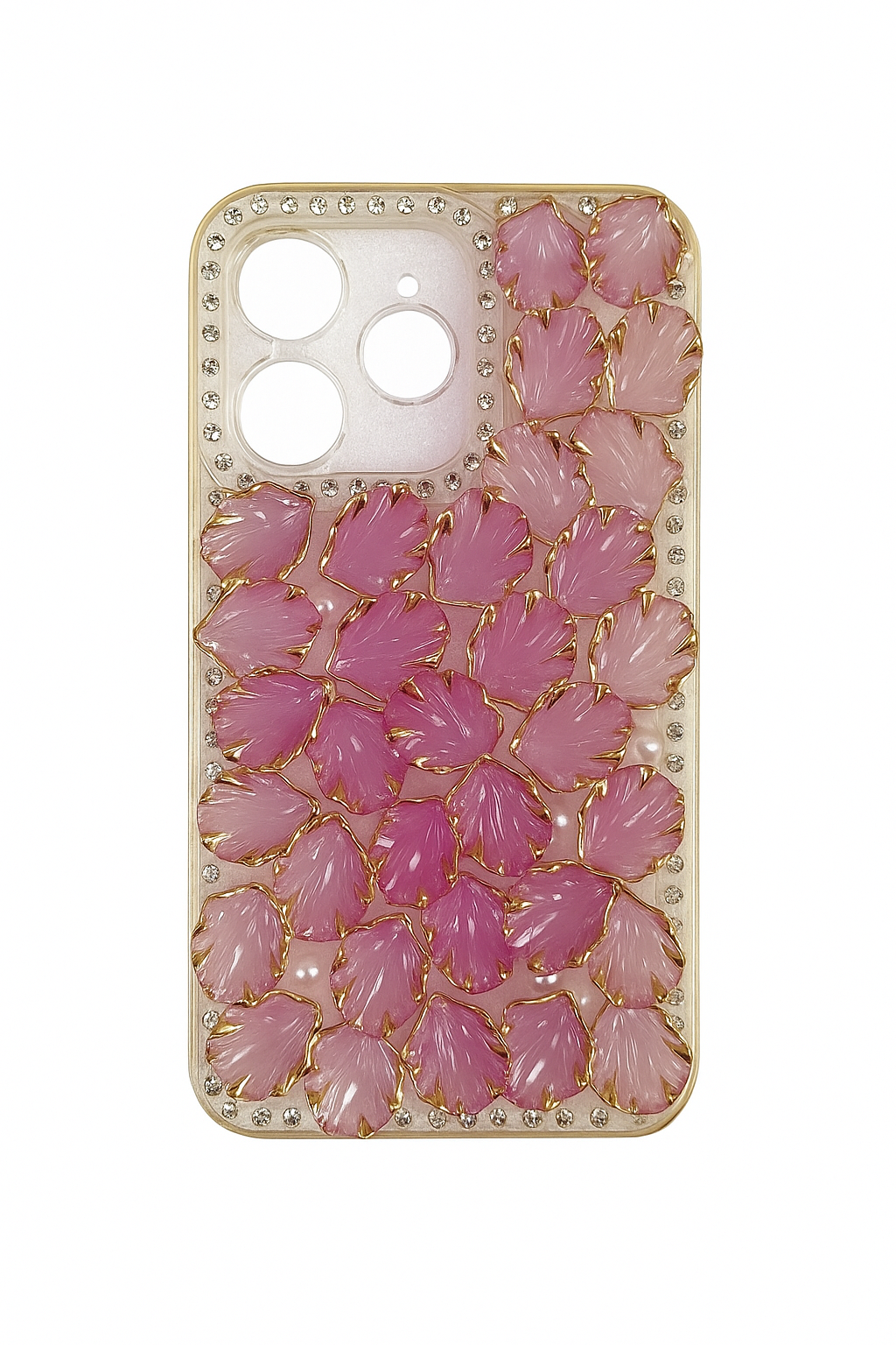 Flower Petal Design with gold Shimmer Girly Case - Colours Available