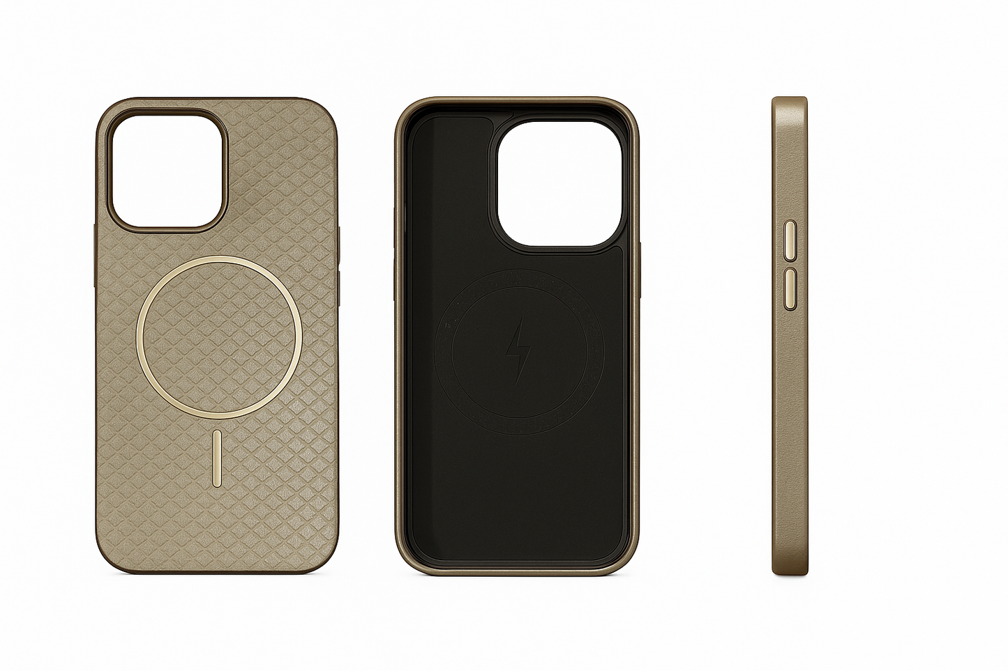 Shimmering back with metal frame MagSafe case - Colours Available