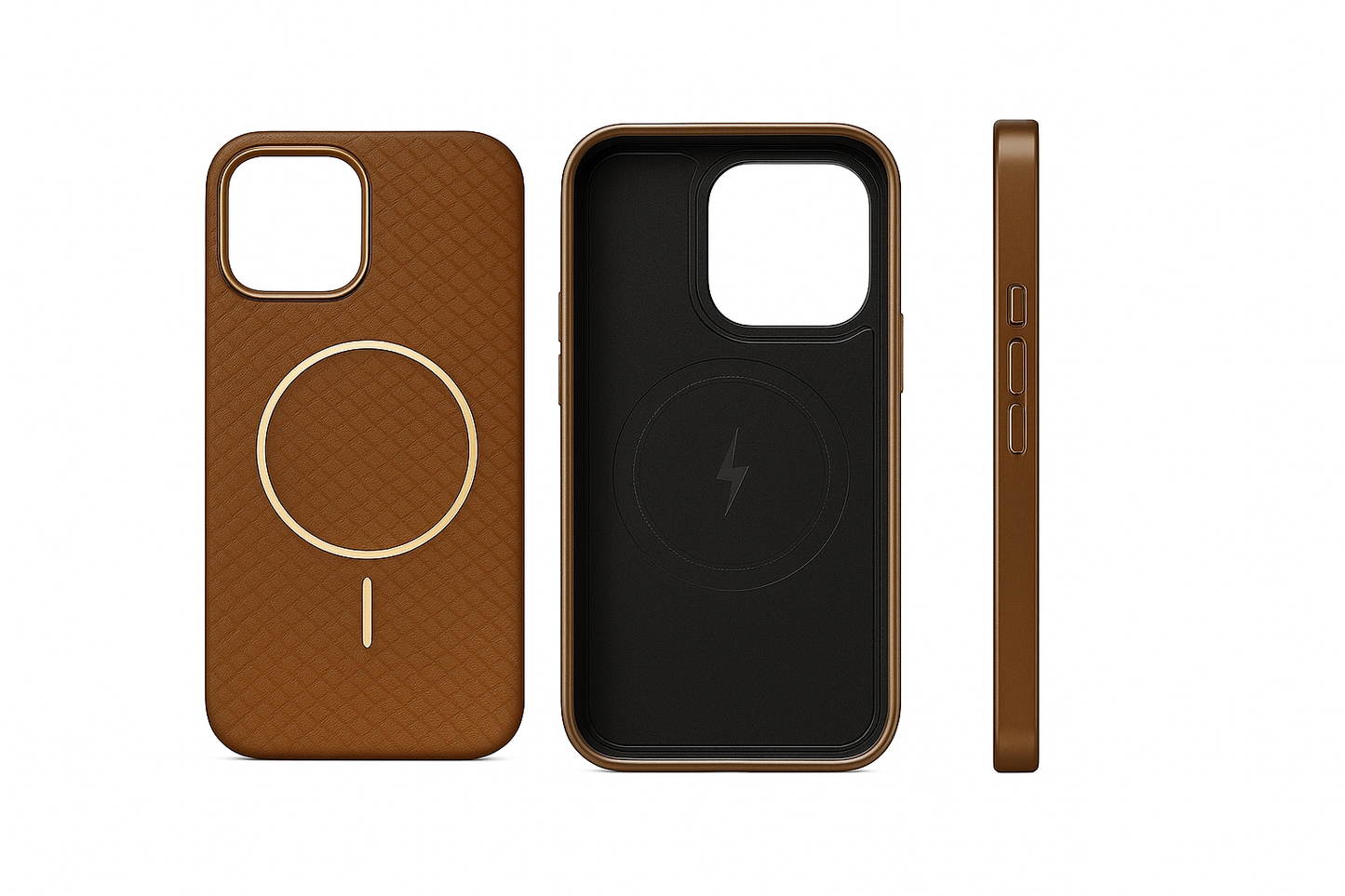 Shimmering back with metal frame MagSafe case - Colours Available