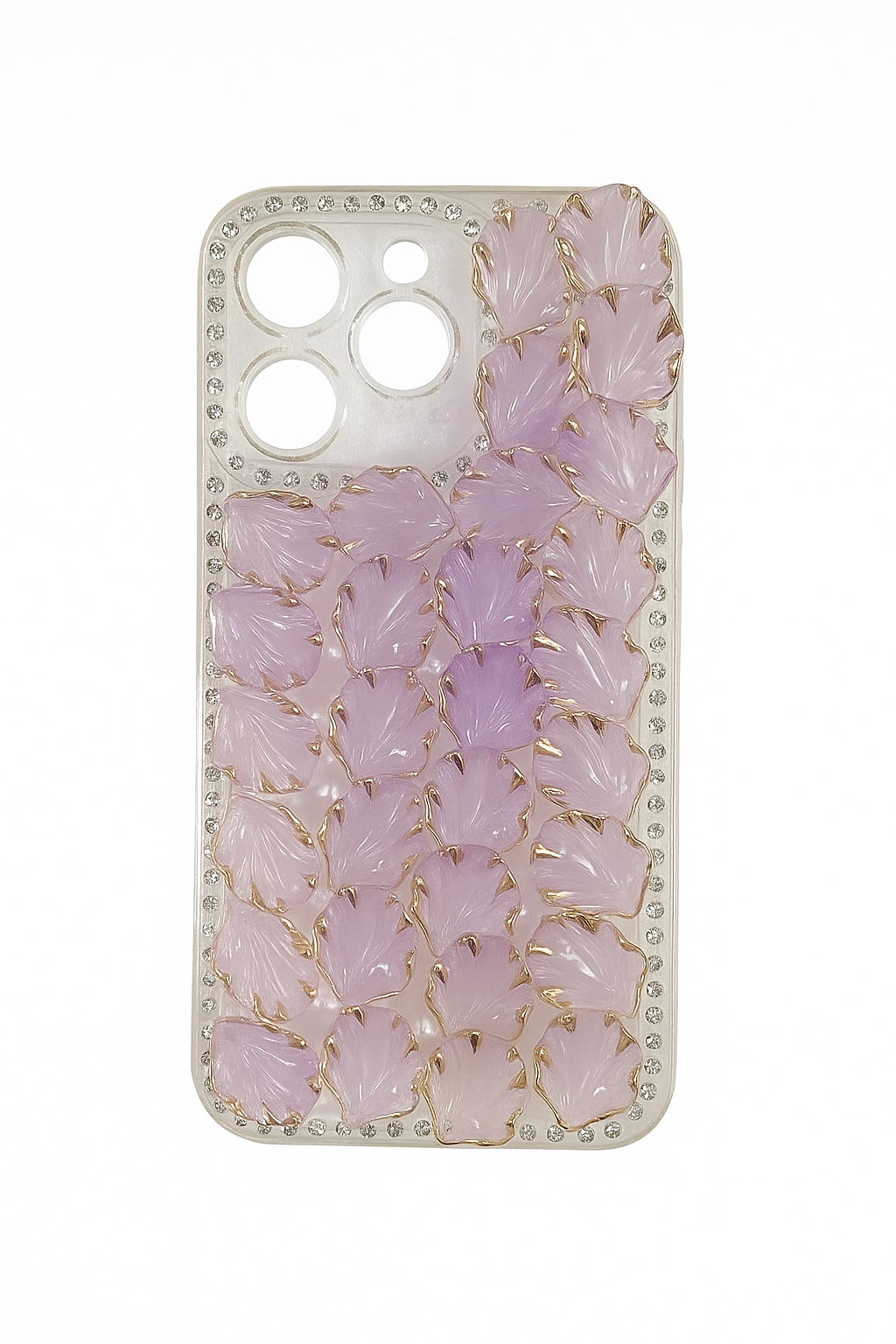 Flower Petal Design with gold Shimmer Girly Case - Colours Available