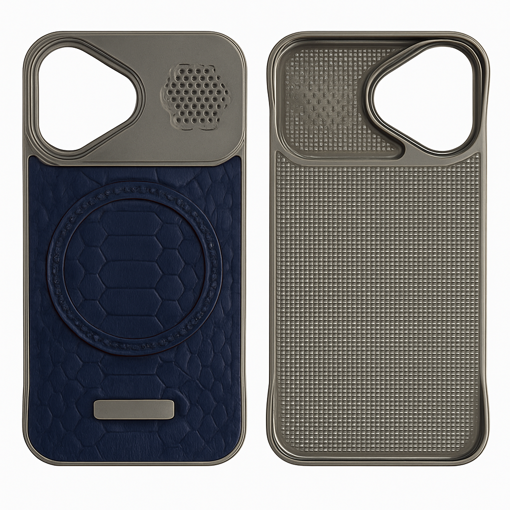 Metal frame Crocodile Leather Print MagSafe Case - Colours Available