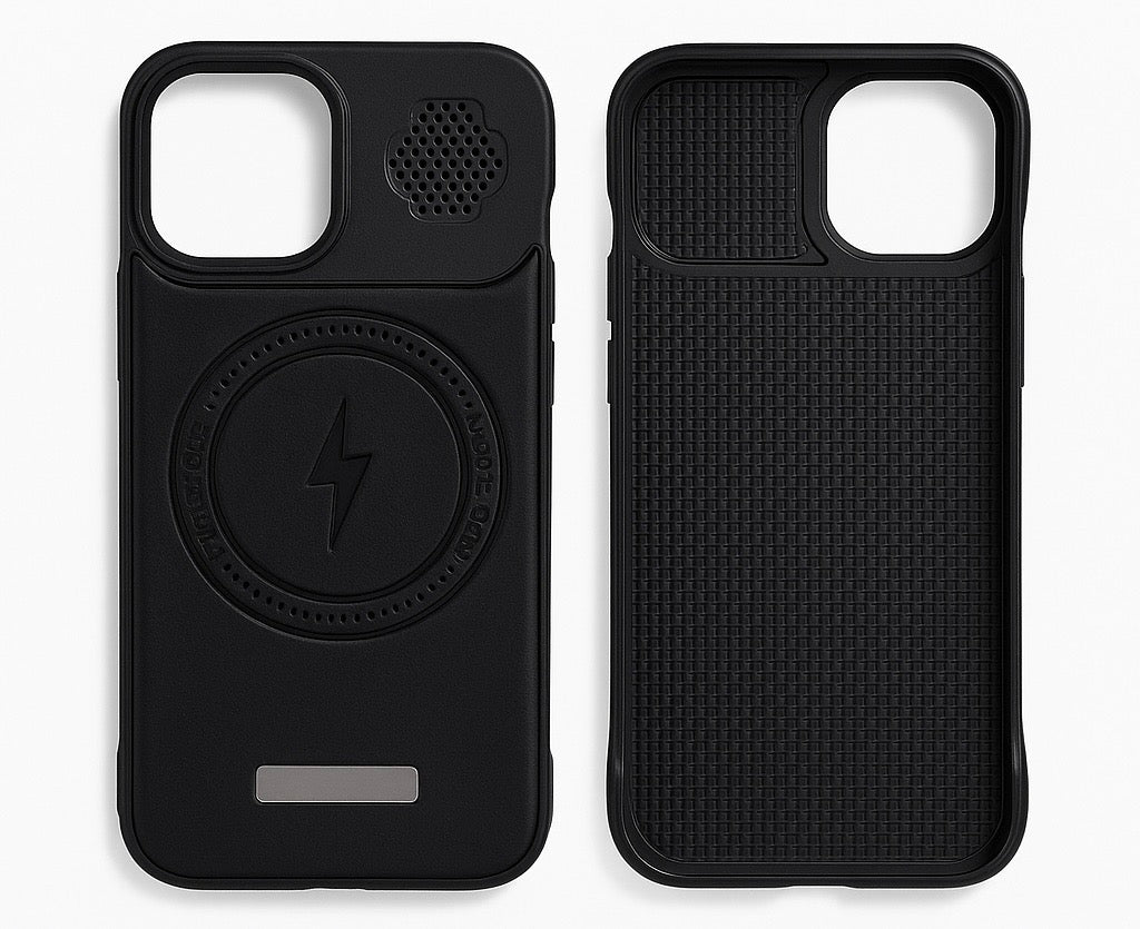 Metal frame with leather back MagSafe Case - Colours Available