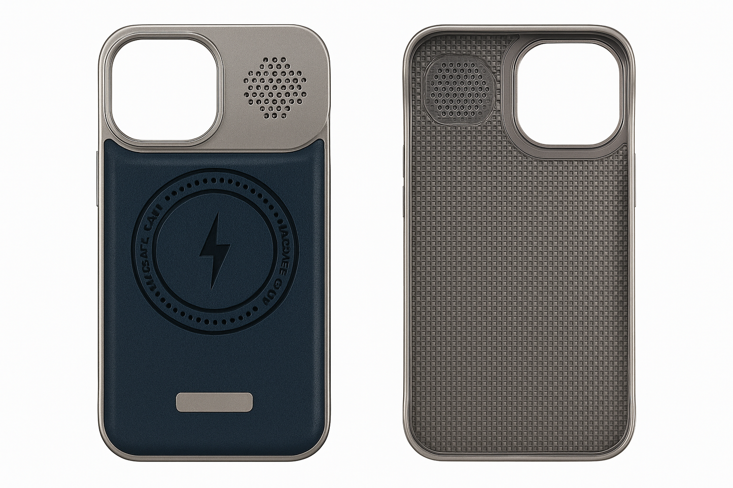 Metal frame with leather back MagSafe Case - Colours Available