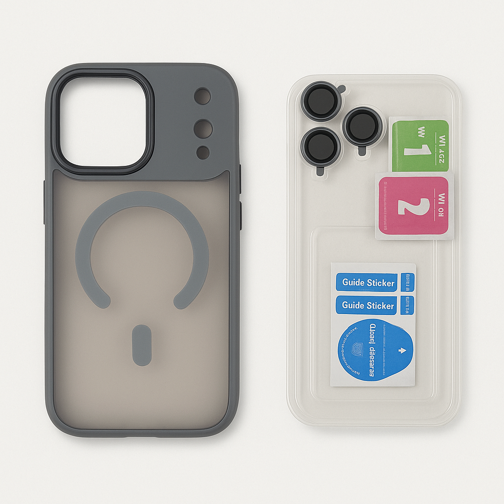 Smoked cover with Magsafe & free lens protector case - Colours Available