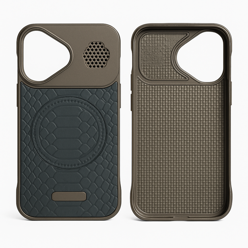 Metal frame Crocodile Leather Print MagSafe Case - Colours Available