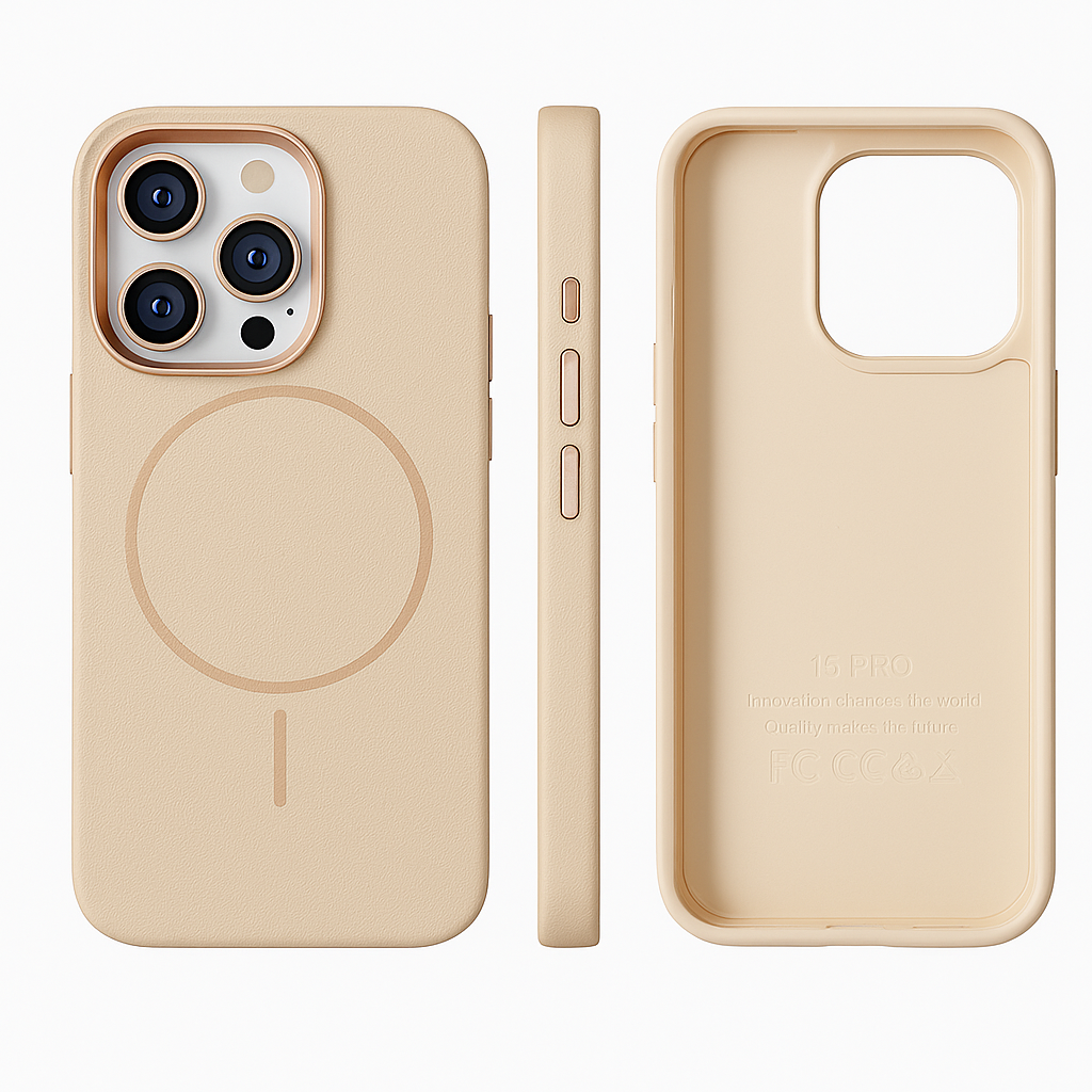 Premium soft Leather  with MagSafe cover - Colours available