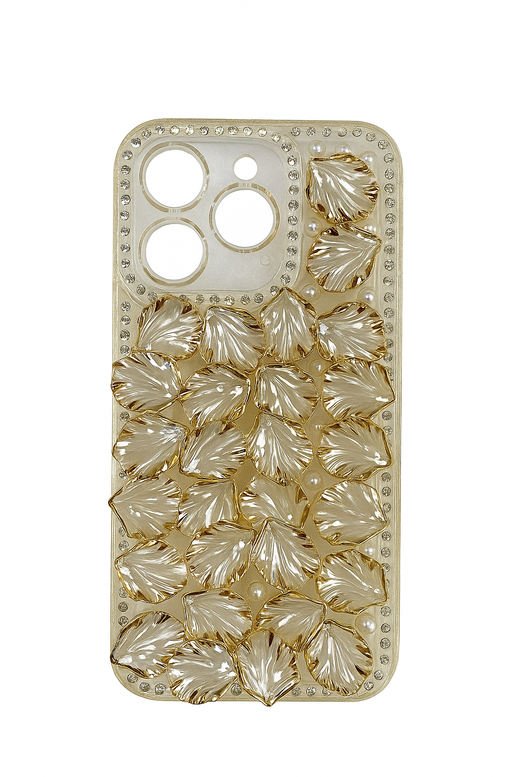 Flower Petal Design with gold Shimmer Girly Case - Colours Available