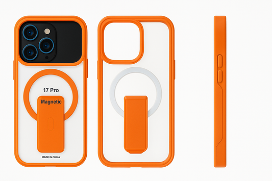 Candy Orange MagSafe stand Case for IPhone 17 Pro