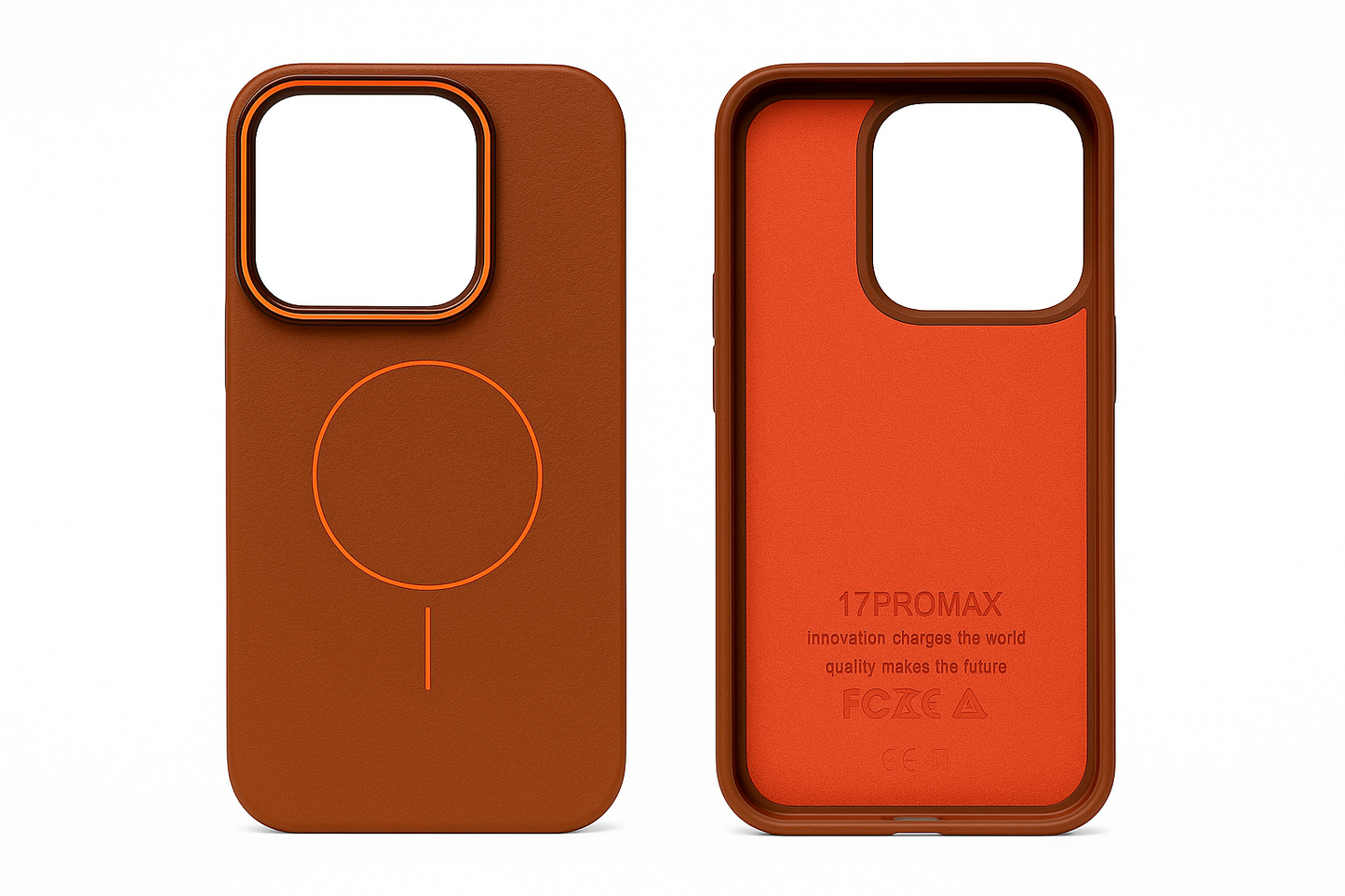 Soft leather shell plain skin MagSafe case