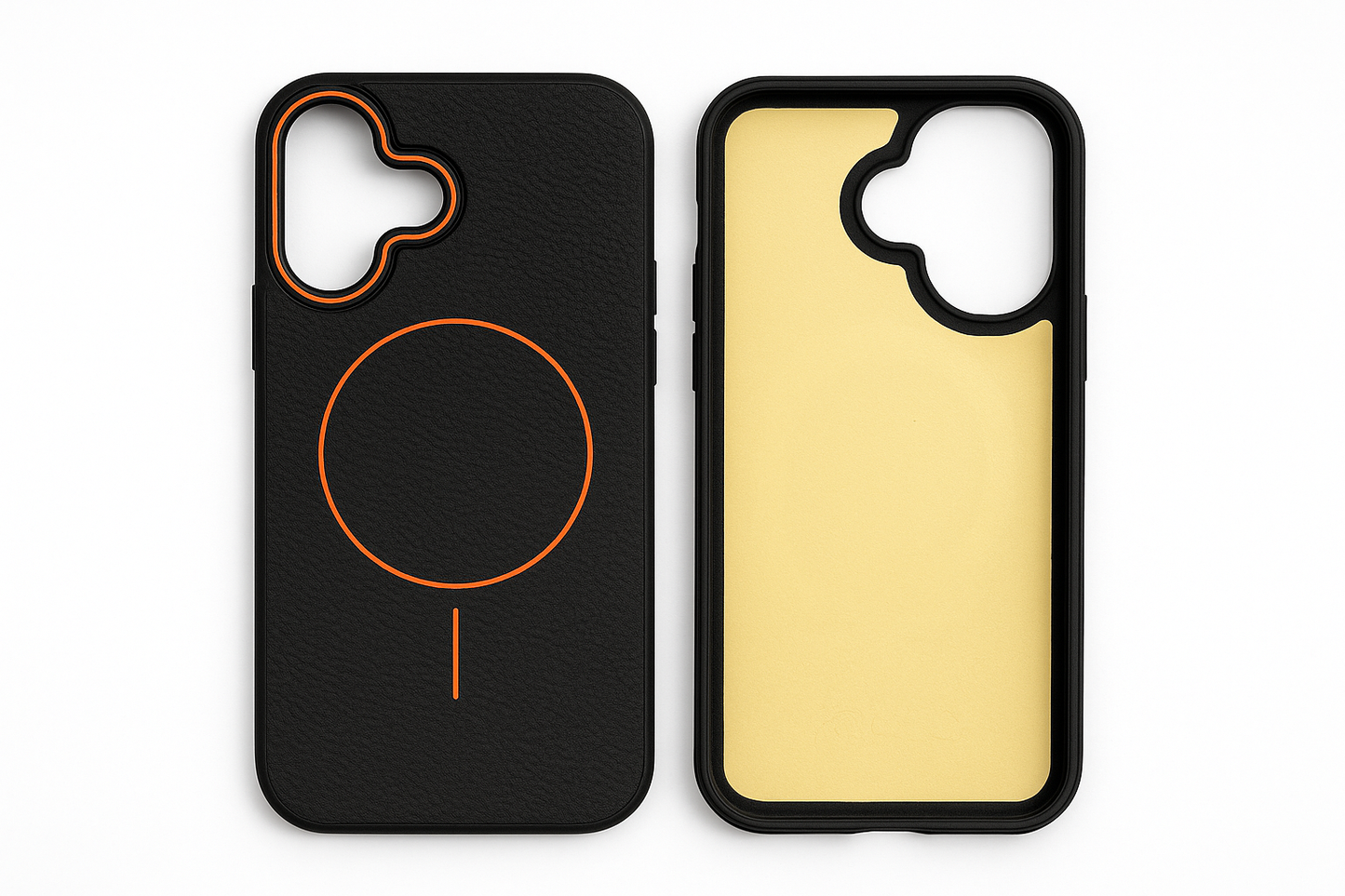 Soft leather shell plain skin MagSafe case