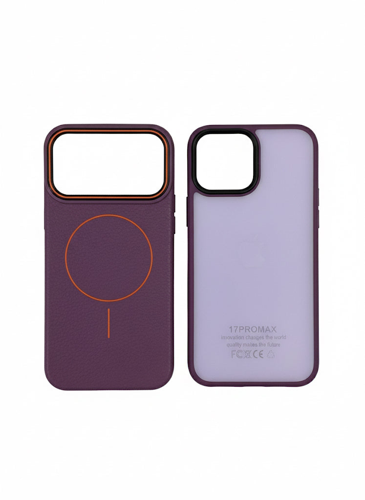 Soft leather shell plain skin MagSafe case